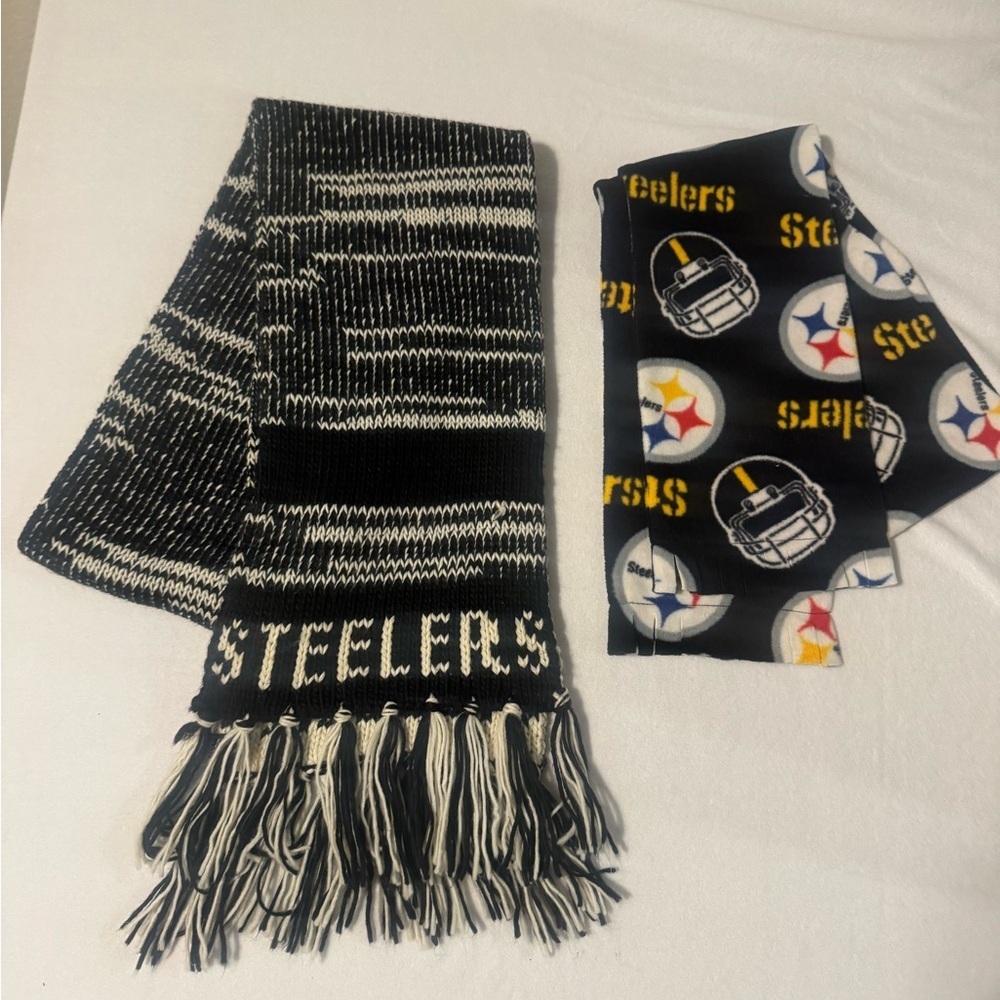 Steelers Black and White Scarf Set